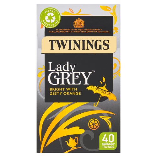 Twinings Lady Grey Tea Bags 40s pack shot