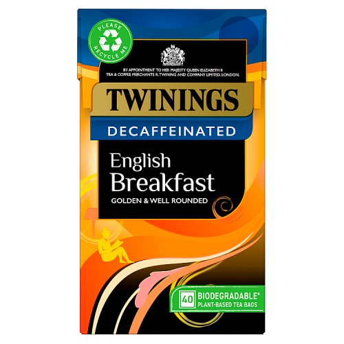 Twinings English Breakfast Decaffeinated Tea Bags 40s pack shot