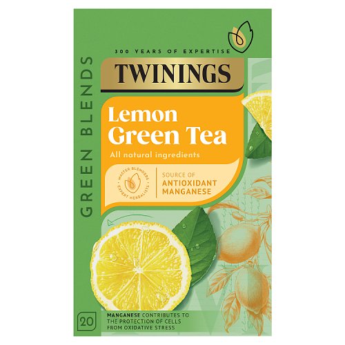 Twinings Green & Lemon Tea Bags 20s pack shot