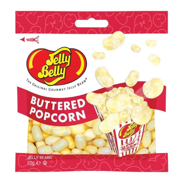 Jelly Belly Buttered Popcorn Bag 70g pack shot