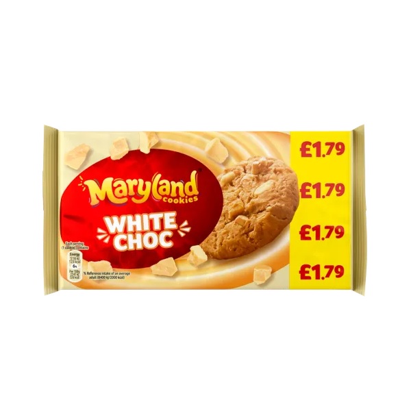 Maryland Big & Chunky White Choc PM £1.79 180g pack shot