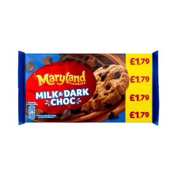Maryland Big & Chunky Milk & Dark Choc PM £1.59 180g pack shot