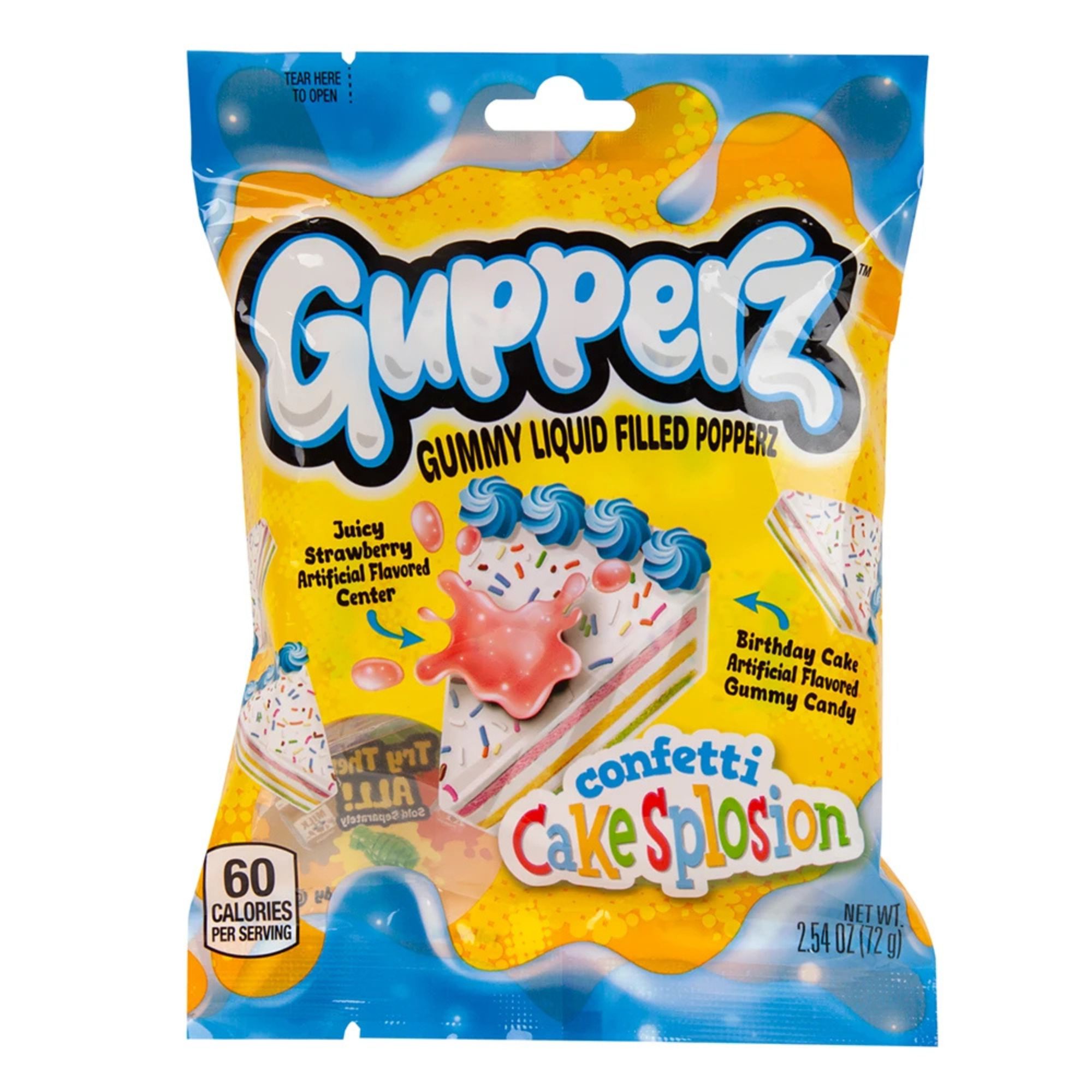 Gupperz Gummy Confetti Cakesplosion 72g pack shot