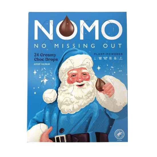 Nomo Creamy Choc Drops Advent 70g pack shot