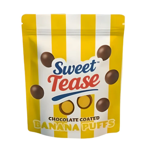 Sweet Tease Banana Puffs Pouch 80g pack shot