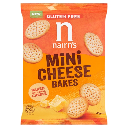 Nairns Gluten Free Mini Cheese Bakes 45g pack shot