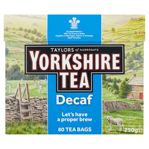 Yorkshire Decaf Tea Bags 80s pack shot
