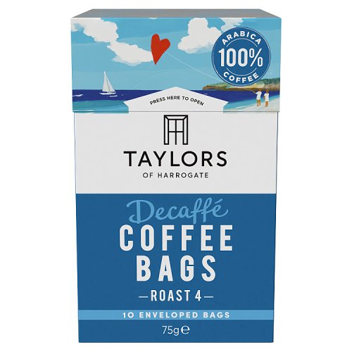 Taylors Decaffe Coffee Bags 75g pack shot