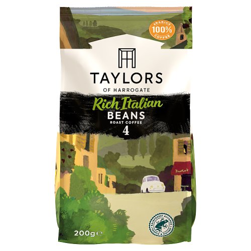 Taylors Rich Italian Coffee Beans 200g pack shot