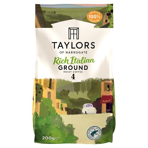 Taylors Rich Italian Ground Coffee 200g pack shot
