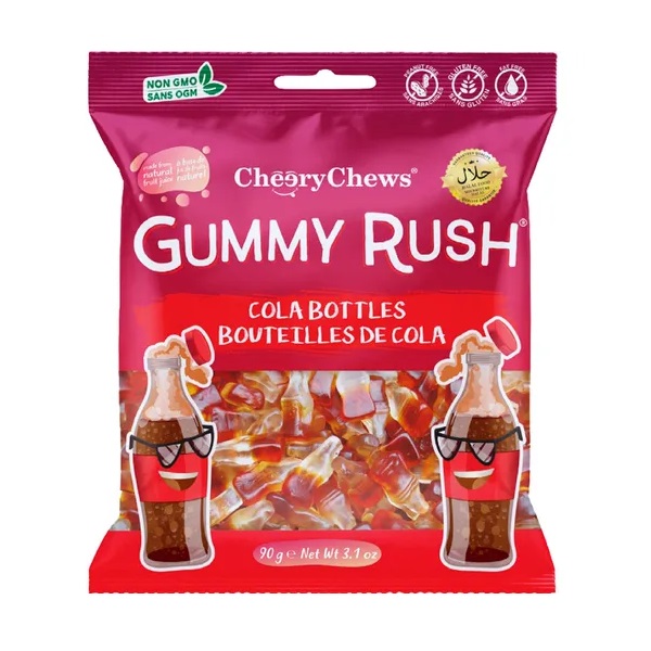 Gummy Rush Cola Bottles 90g pack shot