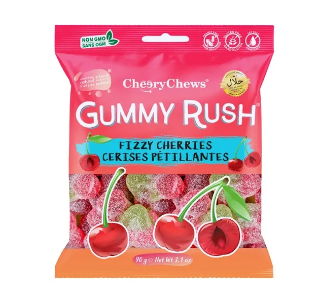 Gummy Rush Fizzy Cherries 90g pack shot