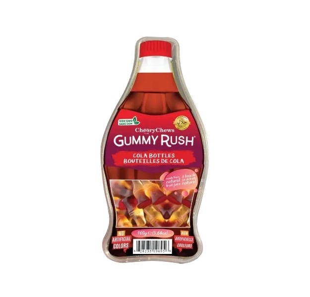 Gummy Rush Cola Bottle Bottle Tub 160g pack shot