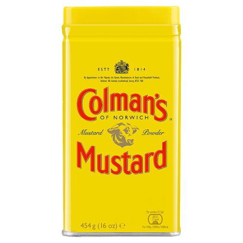 Colmans Mustard Tin Powder 454g pack shot