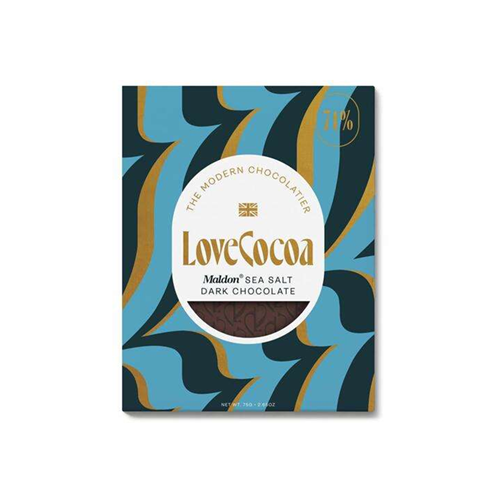 Love Cocoa Chocolate Bar Selection Dark & Maldon Sea Salt 75g pack shot