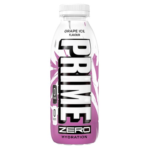 Prime Hydration Drink Zero Grape Ice 500ml pack shot