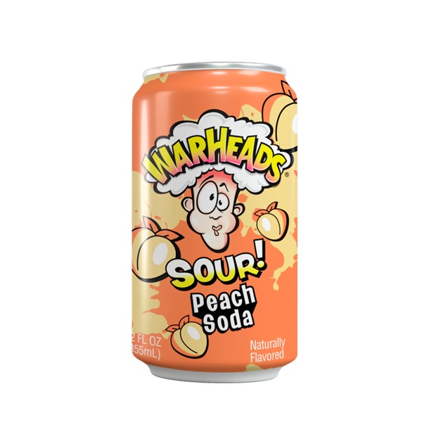 Warheads Sour Peach Soda 330ml pack shot