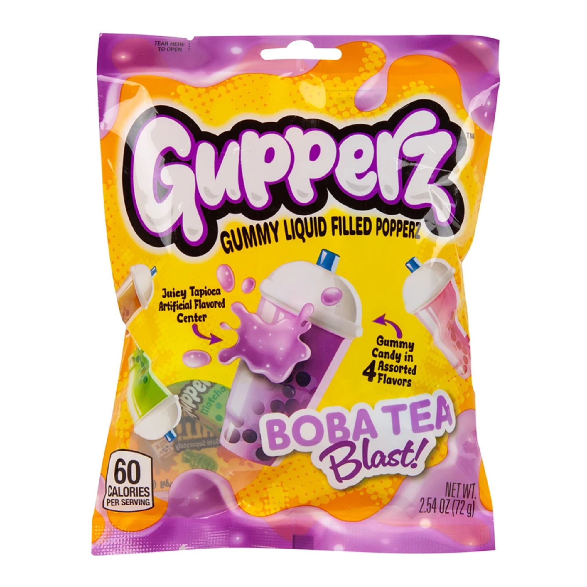 Gupperz Gummy Boba Tea Blast 72g pack shot