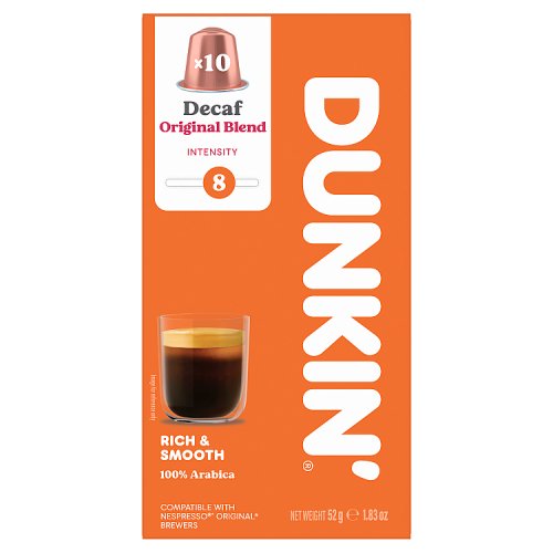 Dunkin Decaf 10s 52g pack shot
