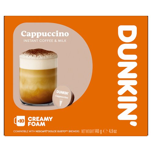 Dunkin Cappuccino Creamy Foam 10s 140g pack shot