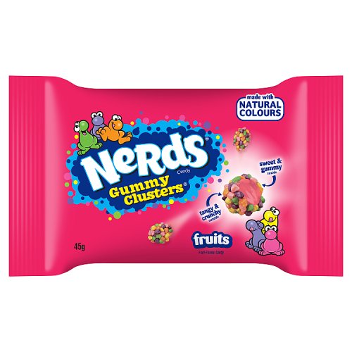 Nerds Candy Gummy Clusters Fruits Bag 45g pack shot