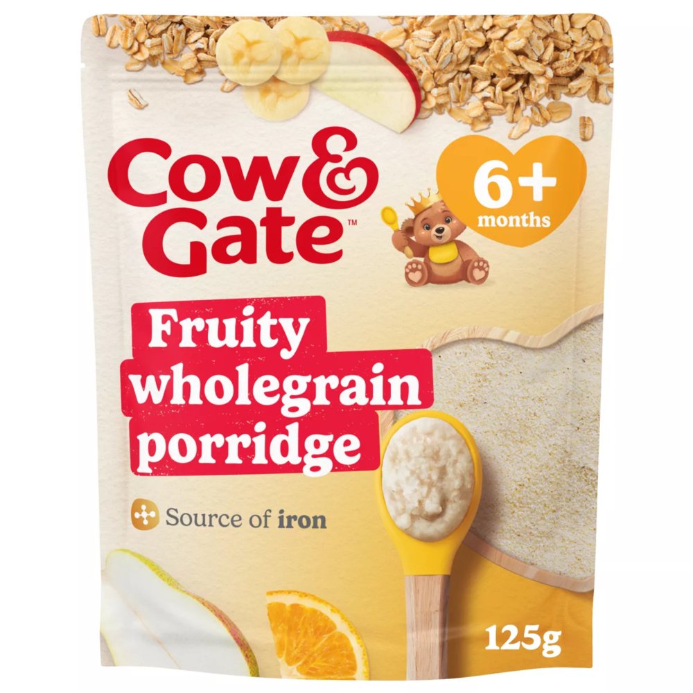 Cow & Gate Baby Balance Fruity Wholegrain Porridge 125g pack shot