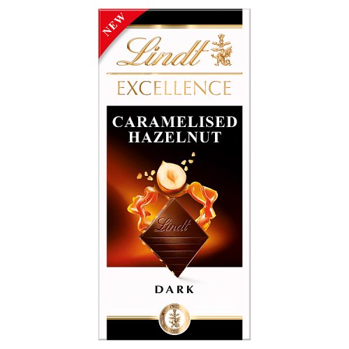 Lindt Excellence Caramelised Hazelnut 100g pack shot