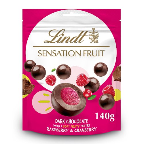 Lindt Sensation Fruit Raspberry & Cranberry 150g pack shot