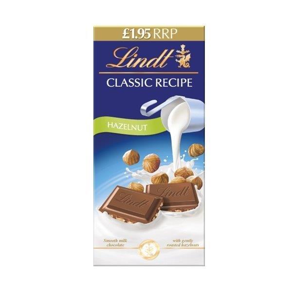 Lindt Classic Recipe Hazelnut PM £1.95 100g pack shot