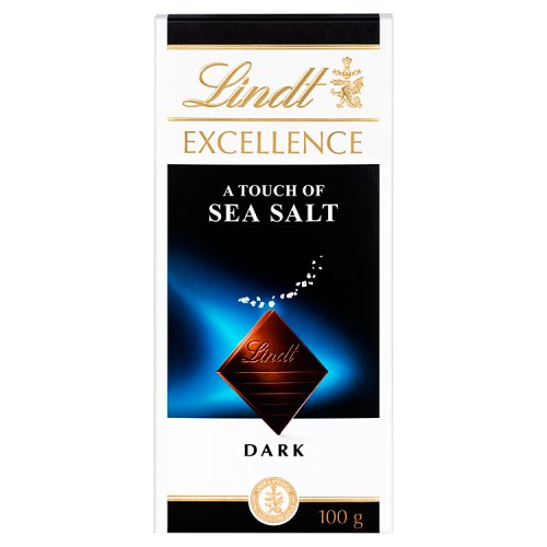 Lindt Excellence Dark Sea Salt 100g pack shot