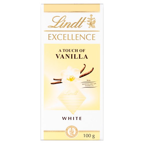 Lindt Excellence White Vanilla 100g pack shot