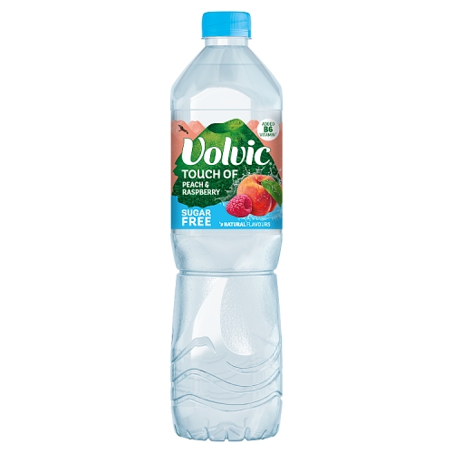 Volvic Touch of Peach & Raspberry S/F 1.5Ltr pack shot