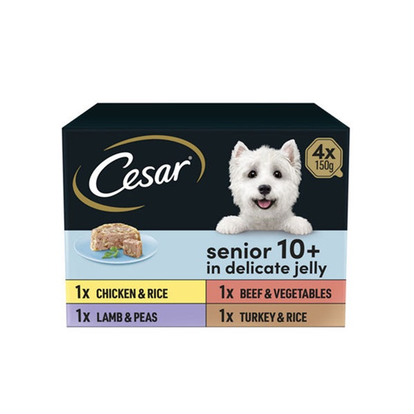 Cesar Senior 10+ in Delicate Jelly (4 x 150g) pack shot