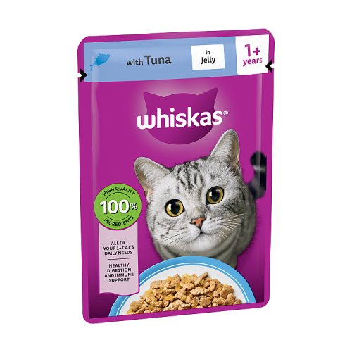 Whiskas 1+ Cat Pouches Tuna in Jelly 85g pack shot
