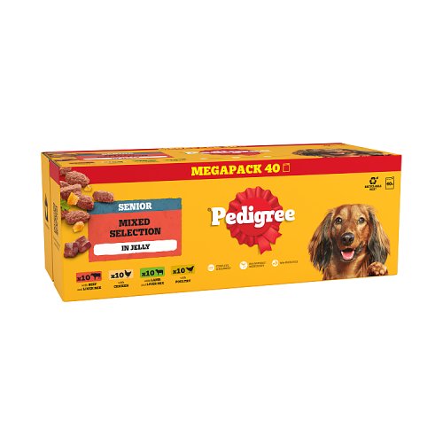 Pedigree Senior Dog Pouches Mixed Selection In Jelly (40 x 100g) pack shot