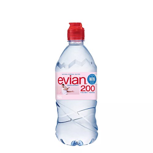 Evian Sports Cap 75cl pack shot