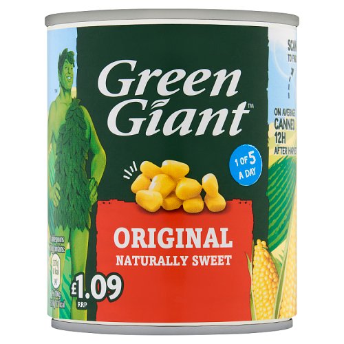 Green Giant Original Sweetcorn PM £1.09 198g pack shot