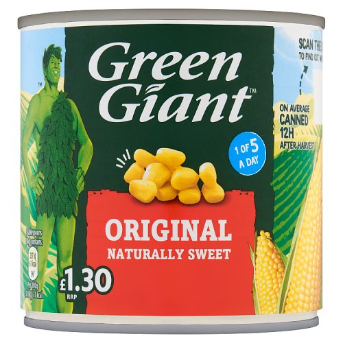 Green Giant Sweetcorn 340g PMP pack shot