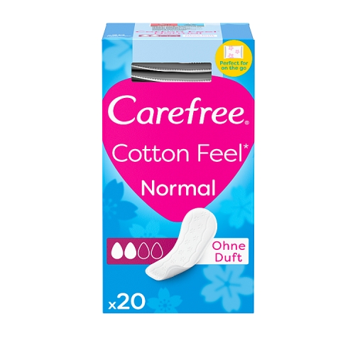 Carefree Cotton Unscented Pantyliners 20s pack shot