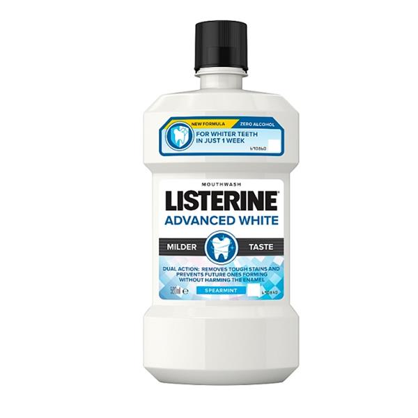 Listerine Advanced White Mild 500ml pack shot