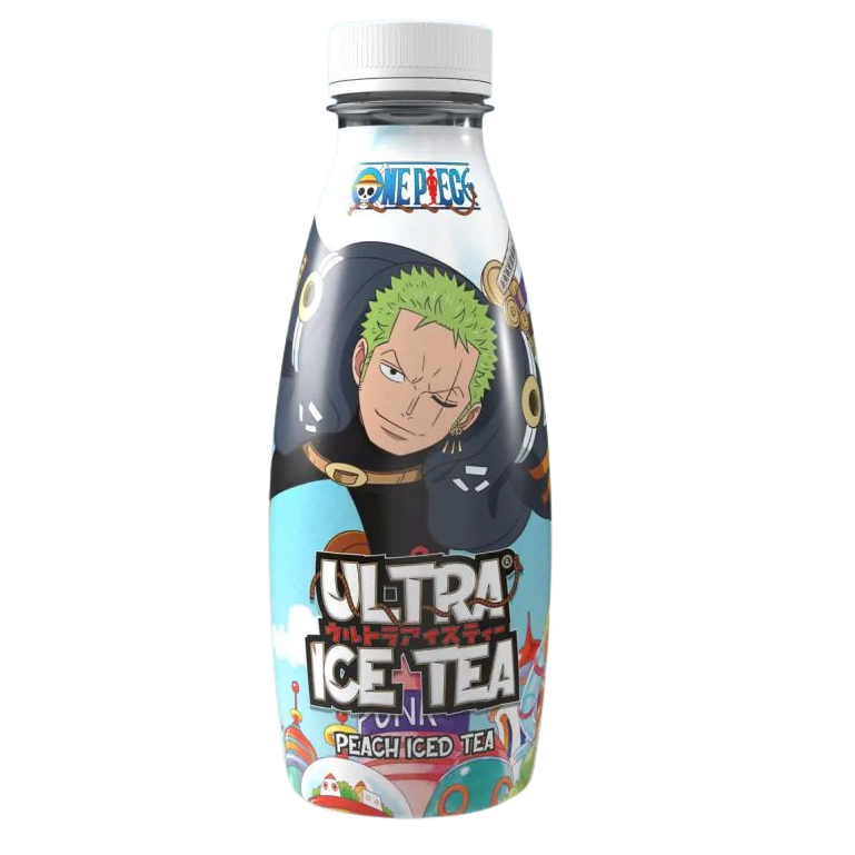 Ultra Ice Tea Peach Bottle One Piece Egghead Zoro 500ml pack shot
