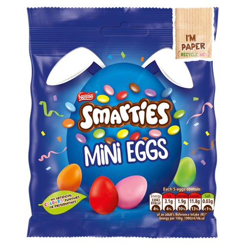 Smarties Mini Eggs Pouch 80g pack shot