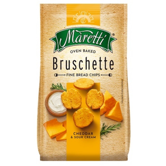 Maretti Bruschette Chips Cheddar & Sour Cream 70g pack shot