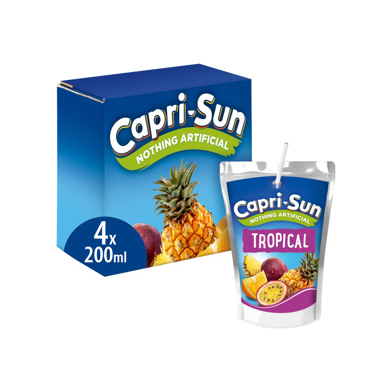 Capri Sun Tropical 200ml 4pk (4 x 200ml) pack shot