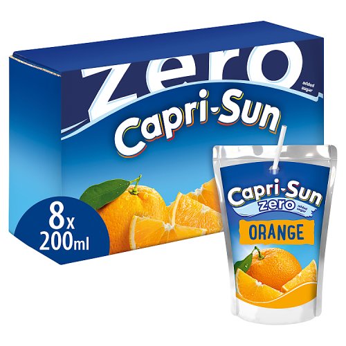 Capri Sun Zero Orange 8pk (8 x 200ml) pack shot
