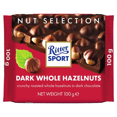 Ritter Sport Nut Perfect Dark Whole Hazelnut 100g pack shot