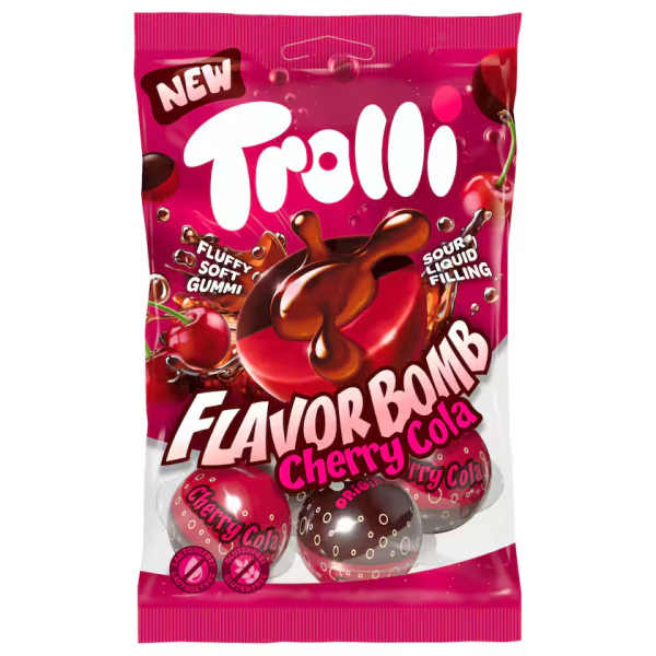 Trolli Flavorbomb Cherry Cola Bags 75g pack shot