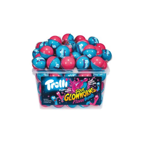 Trolli Flavorbomb Sour Gloworms Tub 60s pack shot