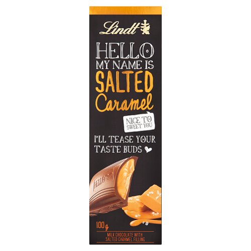 Lindt Hello Salted Caramel 100g pack shot
