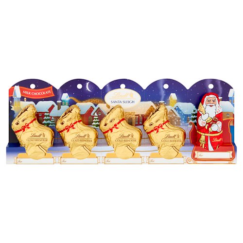Lindt Santa Sleigh 5pk 50g pack shot